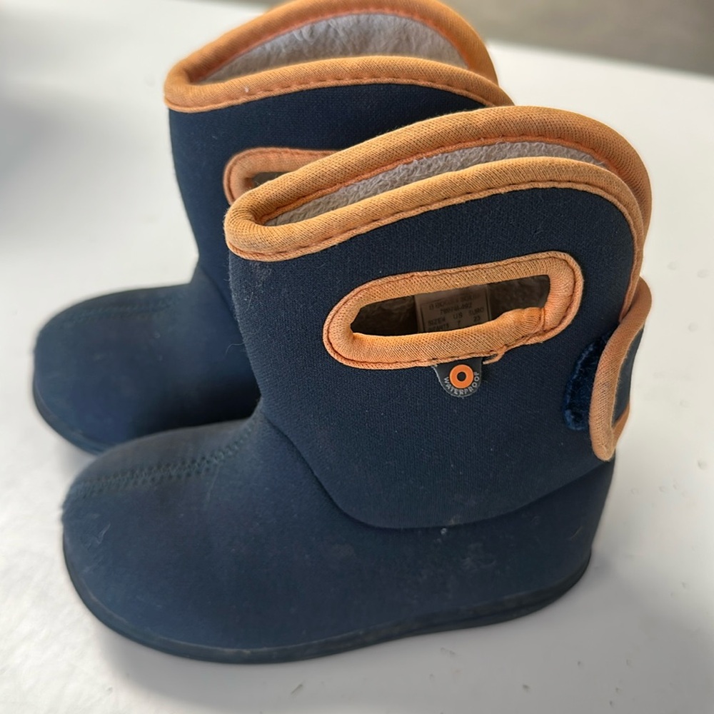 Kids Blue and Orange Boots